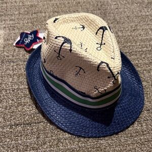 NWT Nautical Kids Fedora Hat - Blue and Cream